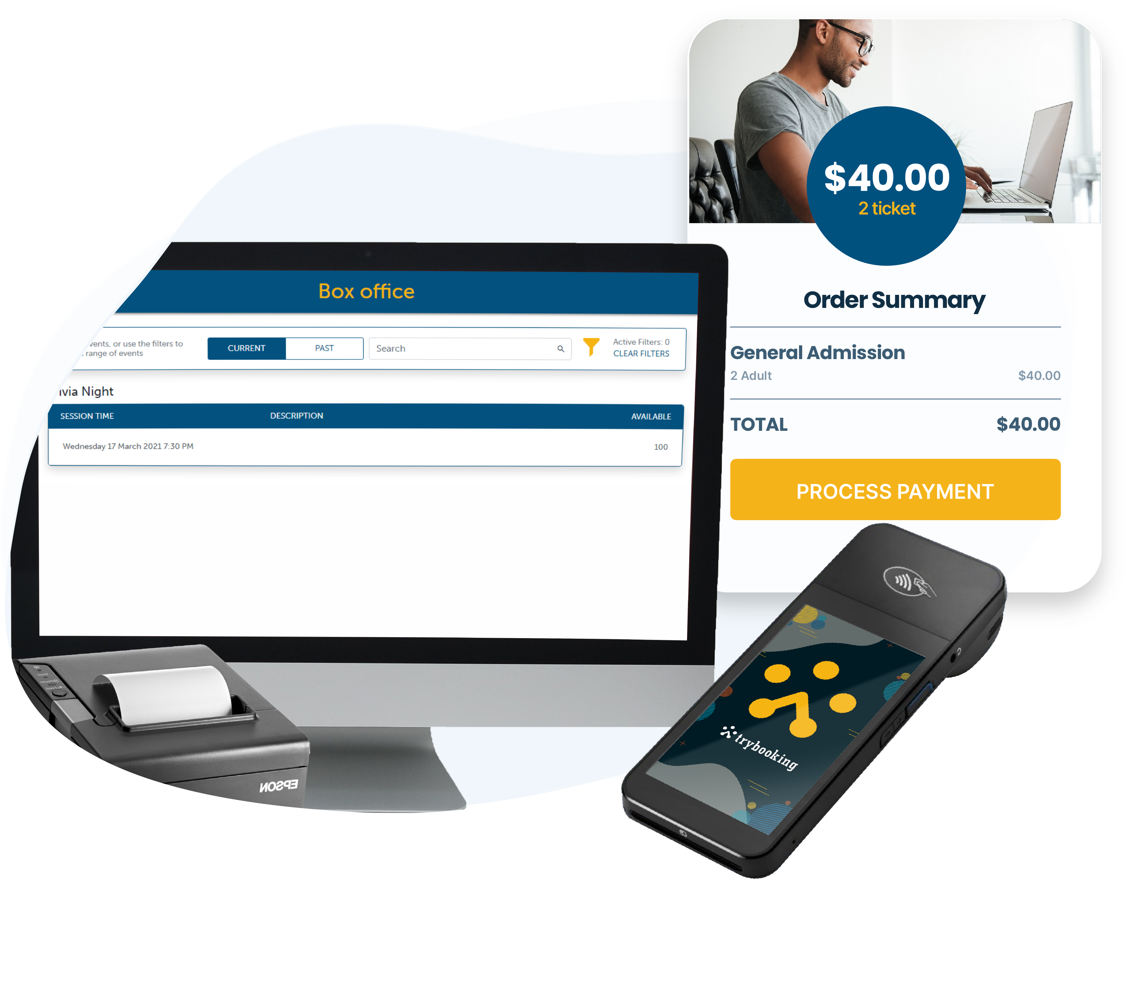 Sell tickets at your event with Box Office Web