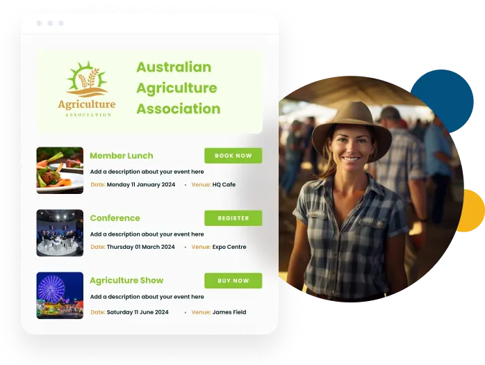 Place the event on your website with widgets